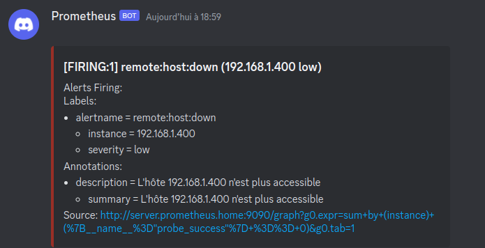 Alertes sur Discord