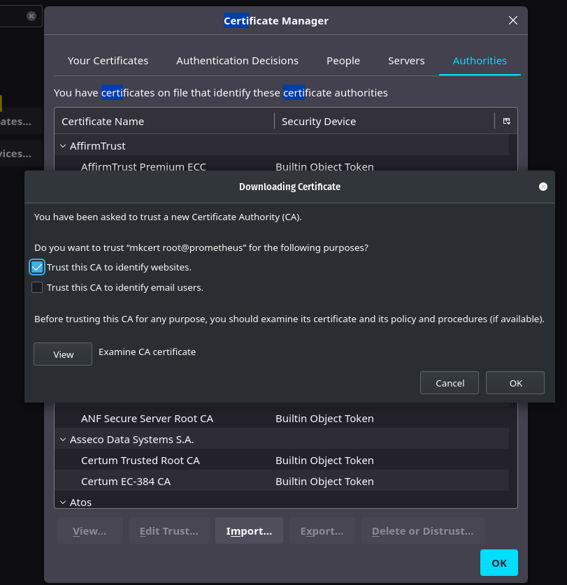 Firefox ajouter CA