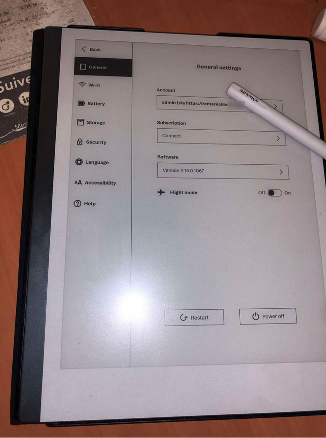 General settings